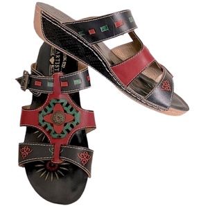 L'Artiste Hand Painted Gaitou-NM Spring Step Wedge Sz US 9.5 / EU 41